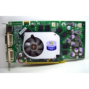Placa video PCI-EX Nvidia QUADRO FX1400 128MB / 256biti, cu 2 iesiri DVI-I 24+5 pini, profil normal